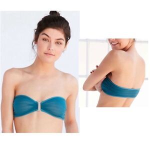 New! Teal Front Closure Strapless Bandeau small